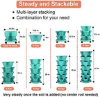 GameXcel Vertical Planter Tower - 7 Tier Stackable Garden Planters with Wheels and Tools Plant Pots for Strawberry Herb Flower and Vegetable Indoor Outdoor Use Teal 2 Pack - Image 6