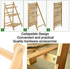 Plant Stand Tiered Plant Shelf 3-Tier Bamboo Ladder Plant Shelfs Folding Display Shelving Multiple Storage Shelf Plant Hanger Garden Rack Flower Plant Stand DisNatural-19.7in - Image 2