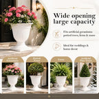 Resin Round Urn Planter 39cm Tall for Porch, Garden, Indoor & Outdoor - Image 7