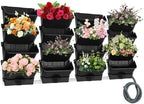 Vertical Wall Planter for Indoor Plant-Walls Mounted Pot with 4 Drainage Tray 16 Pack, with 6.56ft Drainage Pipe for Decor, Plastic Pots Balcony Planters, Plants Hanging (16, Black) - Image 5