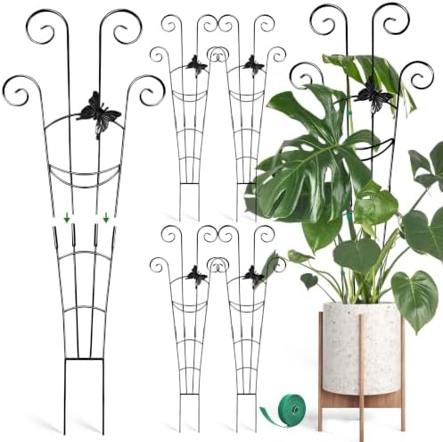 Coomin 32.6in Monstera Plant Support Trellis with One Butterfly, 4P by COOMIN