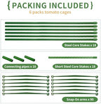G-LEAF 6 Pack 6ft Tomato Cage for Garden Plant Support, Garden Stakes Tomato Cage, Tomato Cages Plant Stakes for Climbing Plants - Image 5