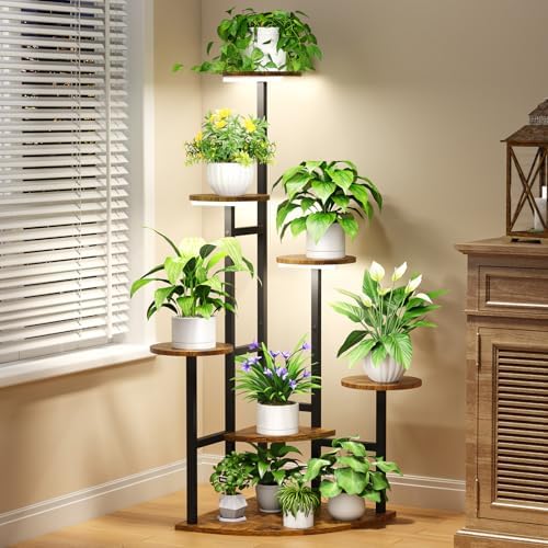 Corner Plant Stand with Grow Lights, 7 Tier Plant Stand Indoor (Round) - Image 2