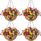 4pcs 14 inch Metal Hanging Baskets Round Wire Plant Stand with Coco Lining Cushion Decorative Planter Hanger Garden Indoor Outdoor Watering Hanging Basket （HD） by SMYAXUNW