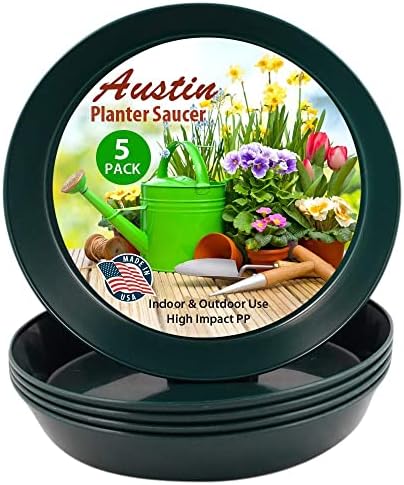 Plant Saucers 14 Inch, Case of 5, Hunter Green by AustinPlanter