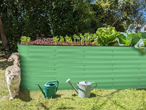 Plant & Plot Galvanized Raised Garden Beds Outdoor // 6×2×2 ft Planter Raised Beds for Gardening, Vegetables, Flowers // Large Metal Garden Box (Light Green) // Patented Tool-Free Design - Image 6