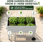 LEETOLLA     Elevate Herb Garden Planter Box Outdoor Raised Planter Box with Legs On Wheels for Vegetables Flower Tomato Patio Backyard - Image 5