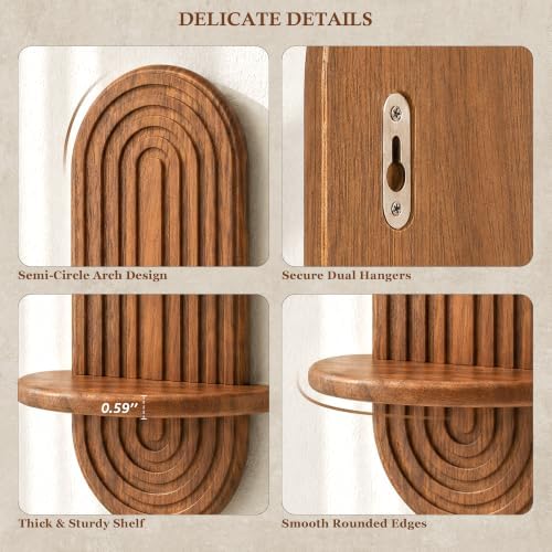 Plant Wall Shelf for Home Decor: Hanging Plant Shelf for Planter, Brown - Image 6
