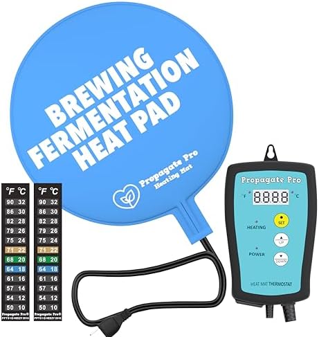 Brewing & Fermentation Heat Pad with Thermostat, 12", Black by PropagatePro