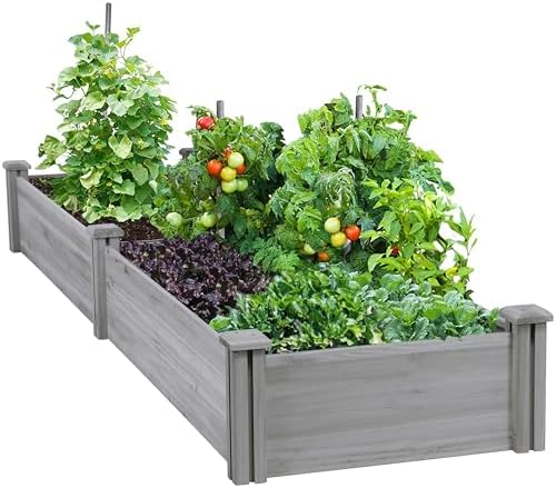 Yaheetech Raised Garden Bed Wooden Planter Box for Vegetables/Flowers, Gray by Yaheetech