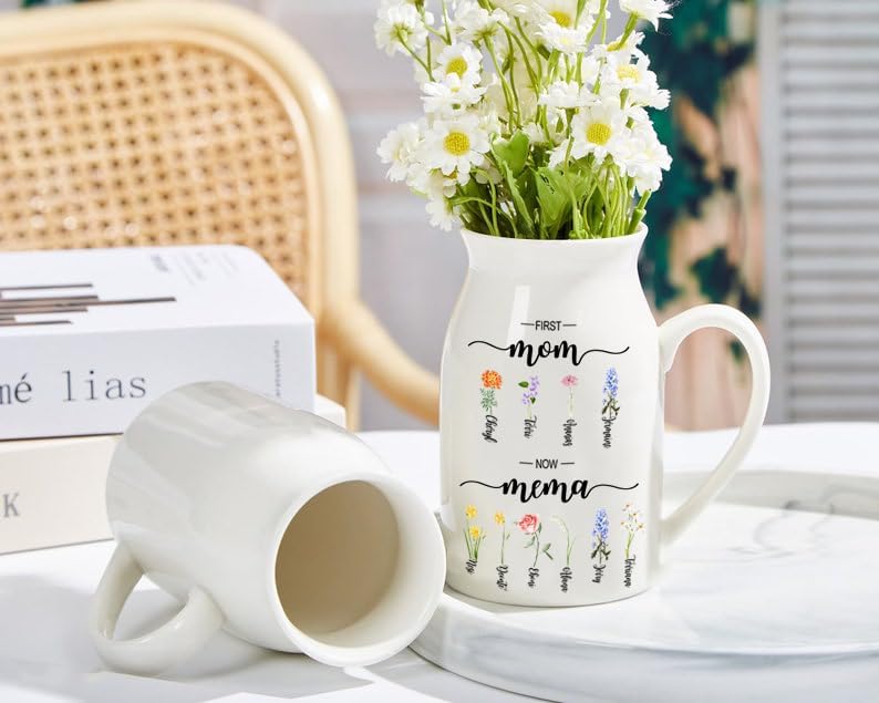 Pofily Mema Plant Pot, Memas Birth Month Garden Flower Vase, Memas Garden, Mema Flower Vase, Mema Gars Den, Customized Flower Garden Vase Gift for Mom Nana Mimi Grandma Mom Mommy - Image 2