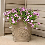Sunnydaze Arabella 19.5'' Plastic Planter Pot for Plants, Beige - Image 6