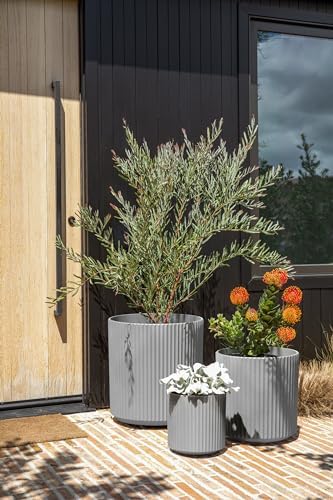 Veradek Demi Round Gray Plastic Planter Bundle (12 in. 16 in. 20 in.) DMV-BUN-C - Image 6