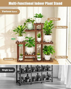 6-Tier Wood Plant Stand Indoor Outdoor Multi Tier Plant Shelf Narrow - Image 3