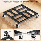 2 Pack 12 Inch Heavy Duty Plant Caddy with Wheels, 800 lbs Capacity Rolling Plant Stand, with Locking Casters, for Large Pots, Washer, Refrigerator & Outdoor Use - Image 3
