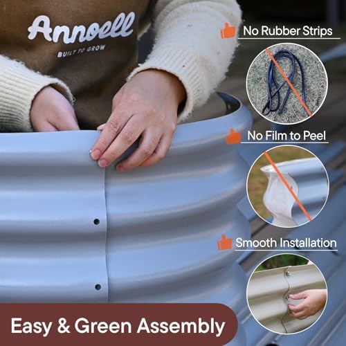 6x4x1ft Galvanized Raised Garden Bed, 12" Tall Metal Planter Box - Image 3