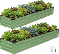 INNO STAGE Galvanized Raised Bed, 8x2x1ft Metal Garden Beds, 2pcs, Green by INNOSTAGE