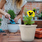Vintage Textured Resin Flower Pot Outdoor Planter with Unique Roman Pattern Decorative Balcony Plant Container for Indoor and Outdoor Use Easy Maintenance - Image 5