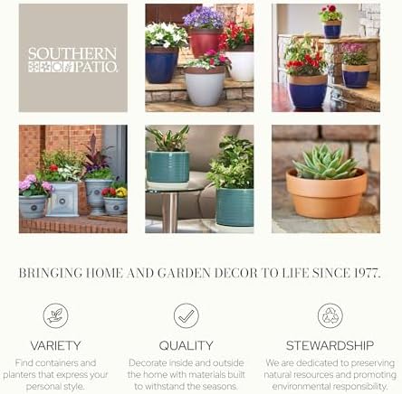 Southern Patio Heritage Glossy Resin Planter, Monaco Blue, 12 in, 2-Pack - Image 5