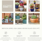Southern Patio Heritage Glossy Resin Planter, Monaco Blue, 12 in, 3-Pack - Image 5