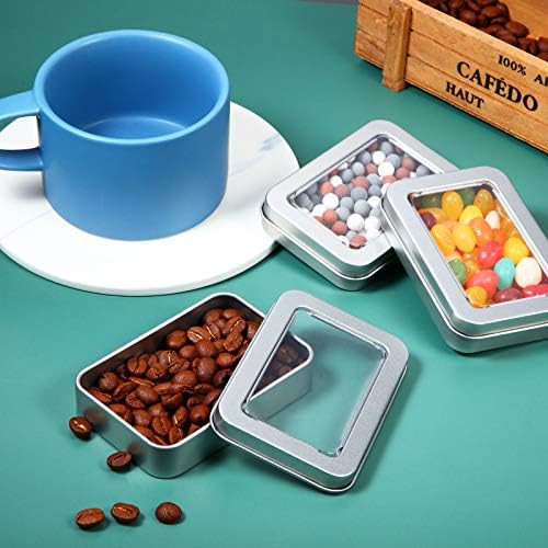 48 Pcs Tin Box Metal Tins with Lids Clear Top Empty Mini Portable Tins Box - Image 5