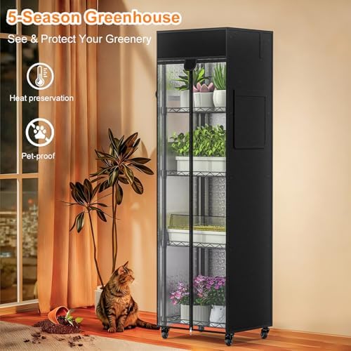 Small Greenhouse for Indoors, 5 Tier 15.7" L×11.8" W×62.3" H - Image 2
