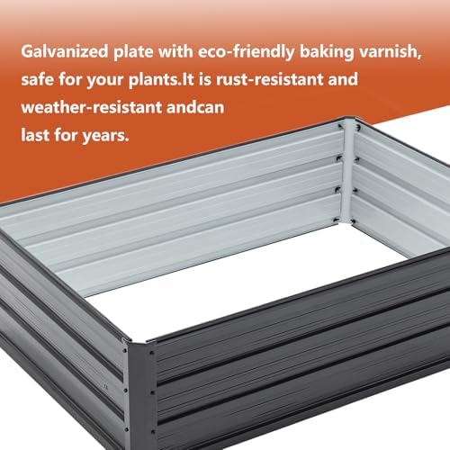 Anwick Galvanized Raised Garden Bed 4x3x1 FT, Metal Planters Box Outdoor, Rectangular Deep Root Garden Beds for Plants Vegetables Flowers - Image 5