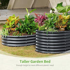 Land Guard Galvanized Metal Raised Garden Bed Kit, 8x4x1.5ft Large Planter Boxes Outdoor, Oval Gardening Box, Patio Garden Planter Box for Vegetables (Grey) - Image 5