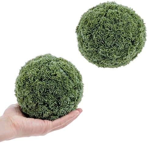 MyGift 6 Inch Decorative Artificial Boxwood Topiary Balls, Set of 2 by MyGiftHome