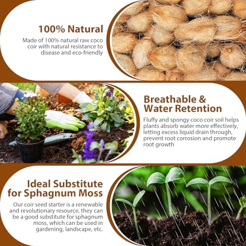 Legigo 10Pack Organic Coco Coir Brick for Plants, Natural Coconut Coir Soil - Image 5