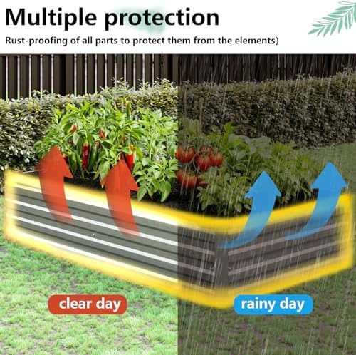 Vengarus 2PCS 12x4x1ft Galvanized Raised Garden Beds Kit,Planter Box Silver - Image 6