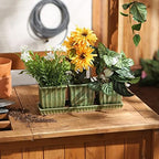 DII Ceramic Planter Collection Herb Pot Set, Green Square, 12x4x4 - Image 5