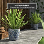 Red Lantern 8" Planter - Blue and White Floral - Image 2