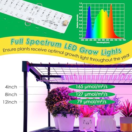 Meonum 4 Tier Indoor Greenhouse with LED Grow Lights 27 L X 19 W X 63 H - Image 6