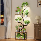 62" Plant Stand with Grow Light for Plants Display, 8-Tier Plant Shelves by POZILAN
