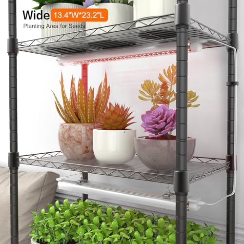 Plant shelf with grow light, 5-Tier 96W 23.2"L x 13.4"W x 61.4"H - Image 5