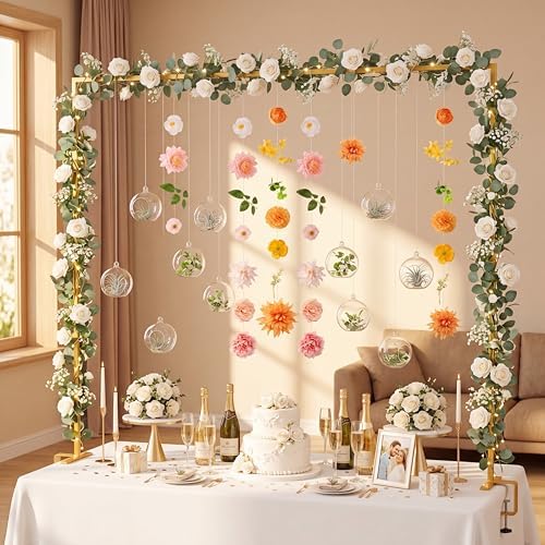 GlikCeil 18 Pcs Hanging Glass Globes 3.15" Tealight Holders Garlands by GlikCeil