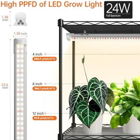 Bstrip 5-Tier Large Plant Shelf with Grow Light, 58x13.8x59in - Image 6