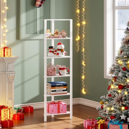 TUTOTAK 6-Tier Corner Bookshelf, Corner Shelf for Small Space - Image 3