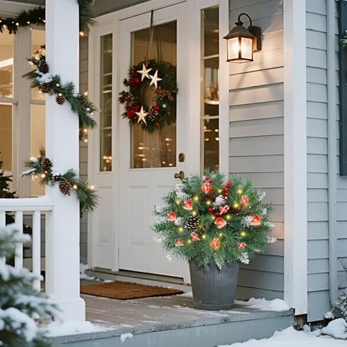 DR.DUDU 15 in Christmas Decorations Outdoor Urn Filler for Front Porch - Image 4