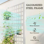 Outsunny Galvanized Raised Garden Bedw/Trellis 35" x 16" x 70" White - Image 3