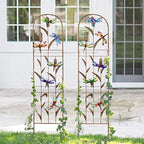 LEWIS&WAYNE 2 Pack Metal Garden Trellis with Colorful Dragonfly 60 Inch High Outdoor Decoration Arched Fence Trellis for Climbing Plants for Patio, Lawn, Yard, Backyard, Wall Brackets - Image 6
