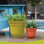 Headwind Traverse Planters – 14" 2 Pack Plastic Plant Pot in Meadow Green - Indoor & Outdoor Pots for Plants with Drainage - Decorative Plant Pot, Flower Pots Outdoor for Garden by Robert Allen - Image 5