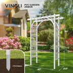VINGLI Garden Arbor, PVC Wedding Arch for Ceremony Party, Garden Trellis for Climbing Plants Outdoor, Arch Backdrop Stand for Garden, Backyard, Lawn, Wedding - Image 6