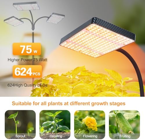FECiDA 76" Standing Grow Lights for Tall Indoor Plants, Bonsai Tree, 3Head - Image 5