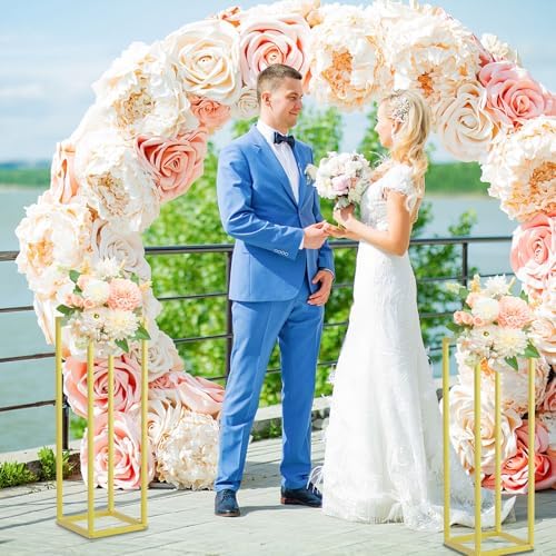 2pcs Cylinder Stands for Party, Gold Square 31.5 Inch - Image 6