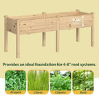 BlueWish 72''L x 23''W x 30''H Outdoor Cedar Garden Bed, 2x6 FT Raised Garden Bed with 8 Drainage Holes & 6 Legs, Elevated Planter Boxes for Gardening, Vegetable, Flower, 661lbs Capacity, Natural - Image 7