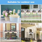 uxcell 5Pcs Metal Hanging Flower Pots for Railing Fence, 11" Railing Planter Box with Detachable Hooks Drainage Holes for Outdoor Plants Balcony Window Deck Garden Porch Home Decor, Blue - Image 5