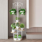 INGIORDAR Plant Stand Indoor Outdoor Corner 5 Tier Flower Shelf White - Image 2