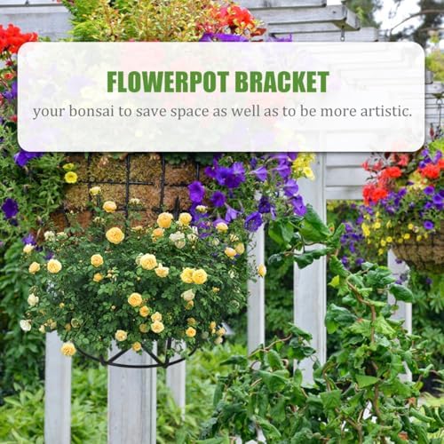 DOITOOL 2 Pack Metal Hanging Flower Pot Holders Durable Iron Wire Planter Stands for Balcony Railing Space-Saving Outdoor Plant Hangers for Garden and Patio Decoration 10.23X7.87X5.90 Inches - Image 6